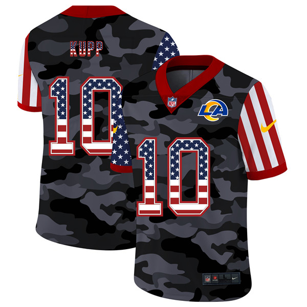 Men's Los Angeles Rams #10 Cooper Kupp 2020 Camo USA Flag Limited Stitched Jersey